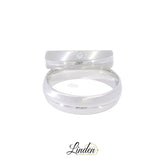 925 Silber rhodinierte Partnerringe – Freundschaftsringe Set für Paare – Damen- & Herrenring | LS-27/6 & LS28/6